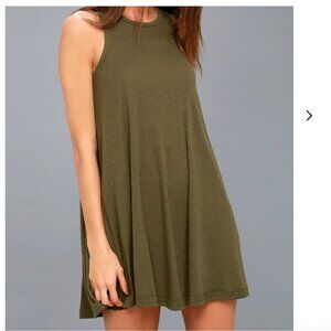 Free People Beach Olive Dress Womens Size Small Petite Sleeveless Olive Green